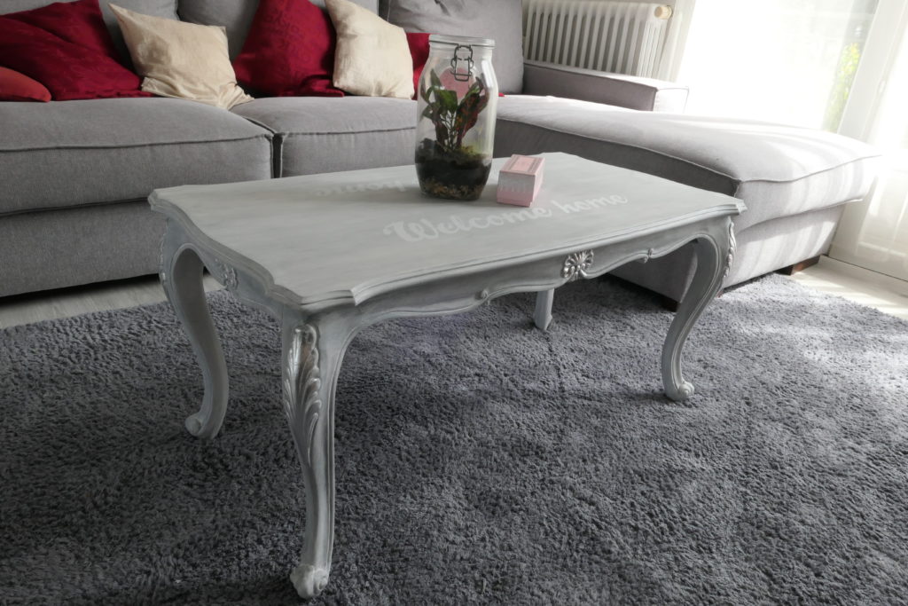 table basse gris argenté
